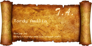 Tordy Amália névjegykártya